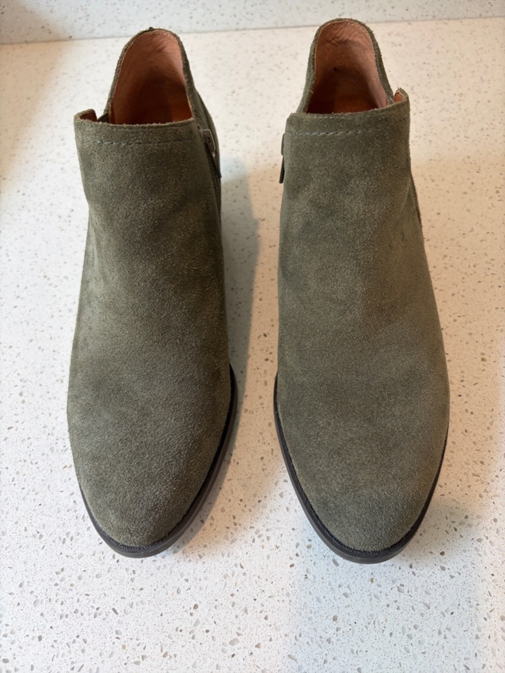 Lucky Brand Women's Olive Suede Ankle Booties
